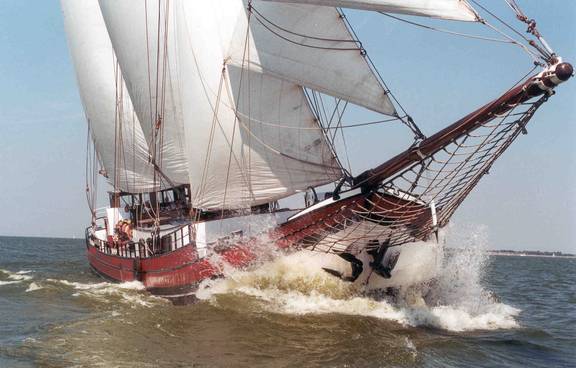 Bug der Frisius van Adel beim Segeln