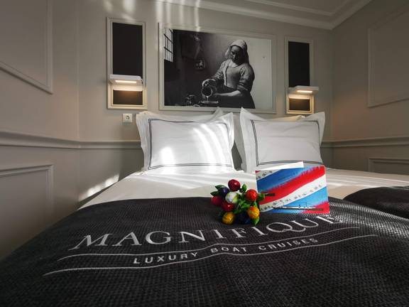 Suite mit Doppelbett an Bord der Magnifique IV