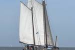 Pouwel Jonas unter Segeln, von hinten gesehen
