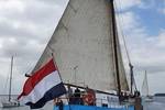 Spartivento unter Segeln, vom Heck aus gesehen
