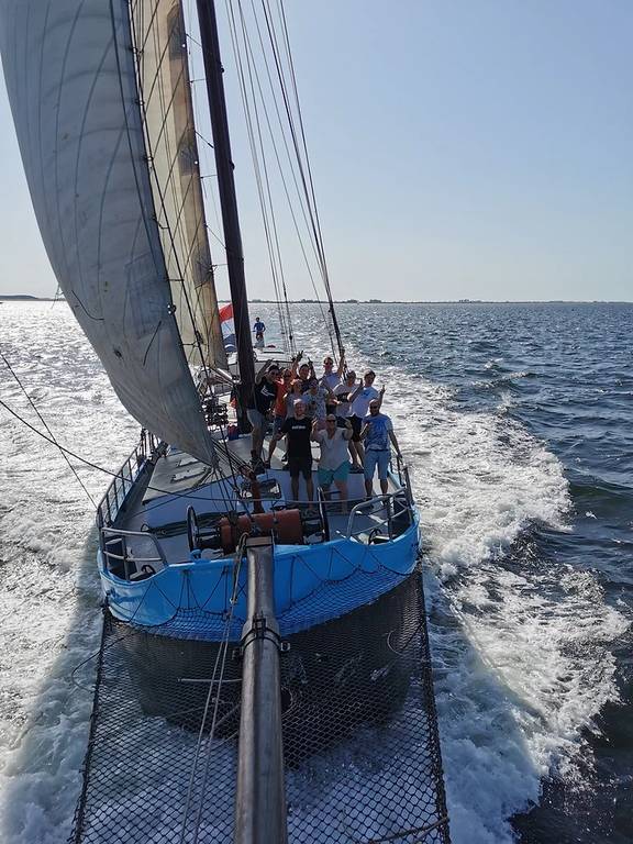 Spartivento unter Segeln, vom Bugspriet aus gesehen