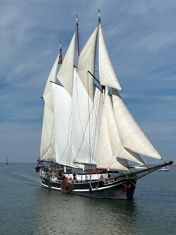 Vrijheid unter Segeln mit Blick auf den Bug