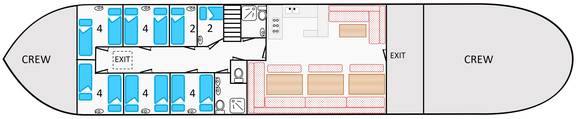 Grundriss des Klippers Waterman